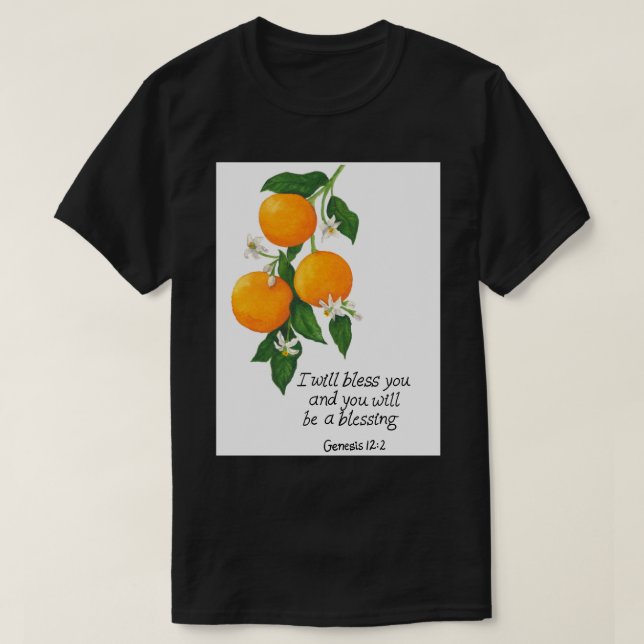 Orange Fruit Genesis 12:2 T-Shirt (Design Front)
