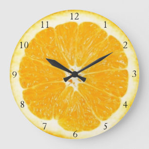 Orange Fruit Kitchen Clock