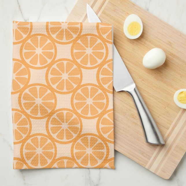 Orange Fruit Oranges Pattern Tea Towel (Quarter Fold)