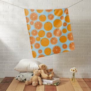 Orange Fruit Pattern Baby Blanket