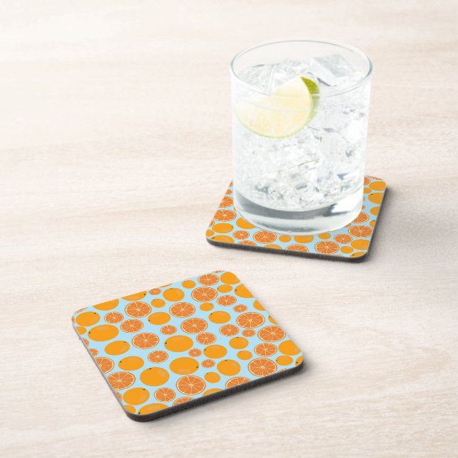 Orange Fruit Pattern Coaster (Right Side)