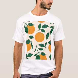Orange Fruit Pattern Illustration T-Shirt