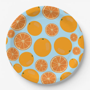 Orange Fruit Pattern Paper Plate