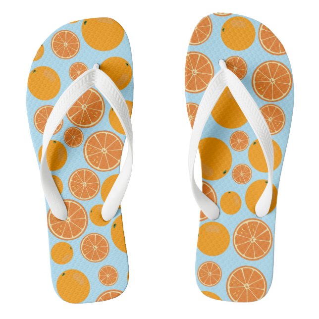 Orange Fruit Pattern Summer Thongs (Footbed)
