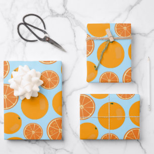 Orange Fruit Pattern Wrapping Paper Sheet