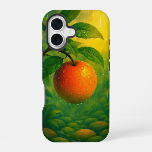 Orange Fruit Rainy Nature iPhone 16 Case