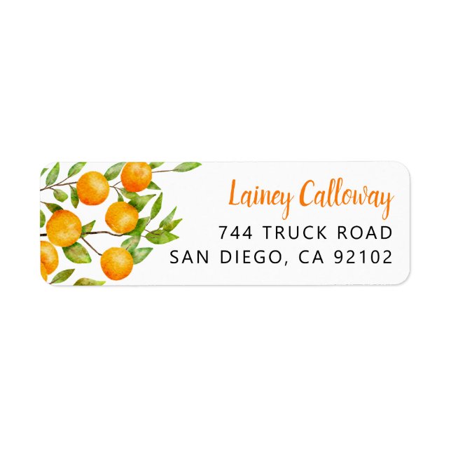 Orange Fruit Return Address Label (Front)