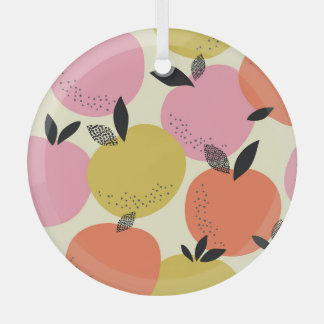 Orange Fruit, Seamless Summer Pattern. Glass Tree Decoration