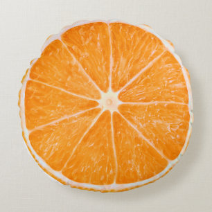 Orange Fruit Slice Cute Round Cushion