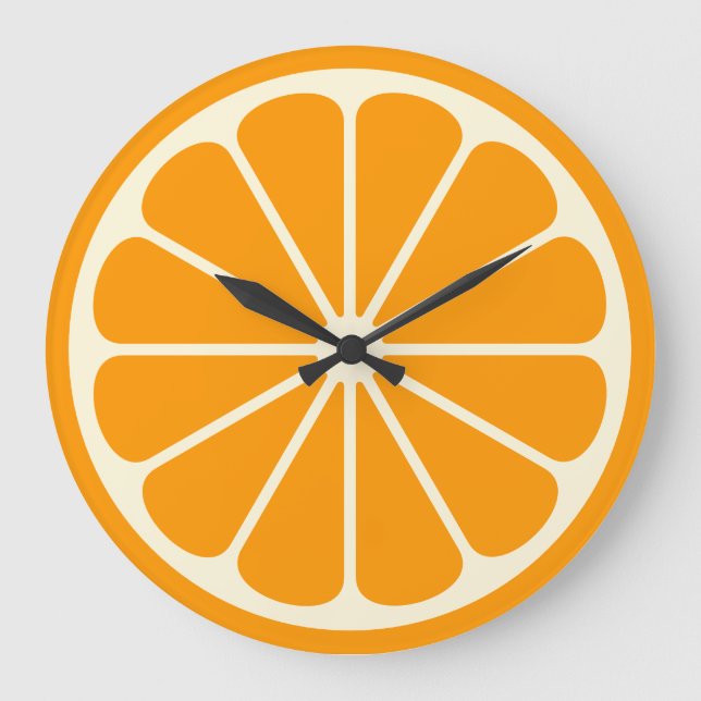 Orange Fruit Slice Large Clock (Front)