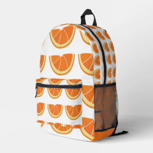 Orange Fruit Slice Printed Backpack
