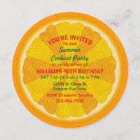 Orange Fruit Slice Summer Party Cookout | Birthday