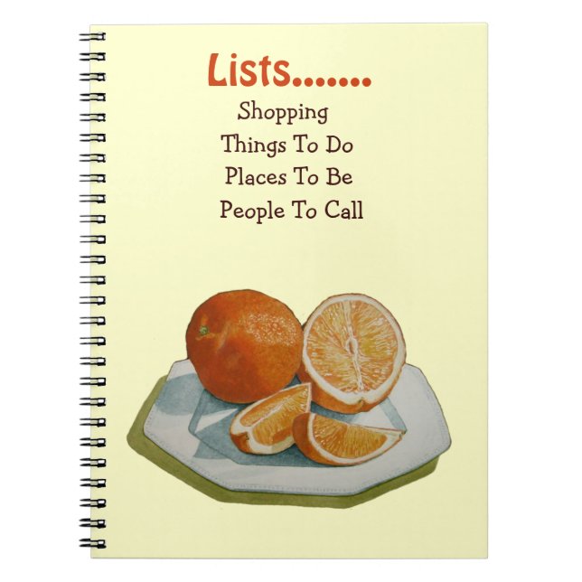 orange fruit still life picture reminder notebook (Front)