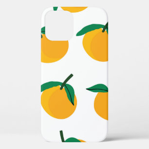 orange fruit with white background seamless patter iPhone 12 case