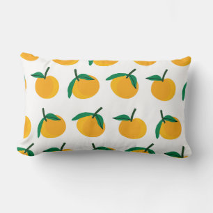 orange fruit with white background seamless patter lumbar cushion