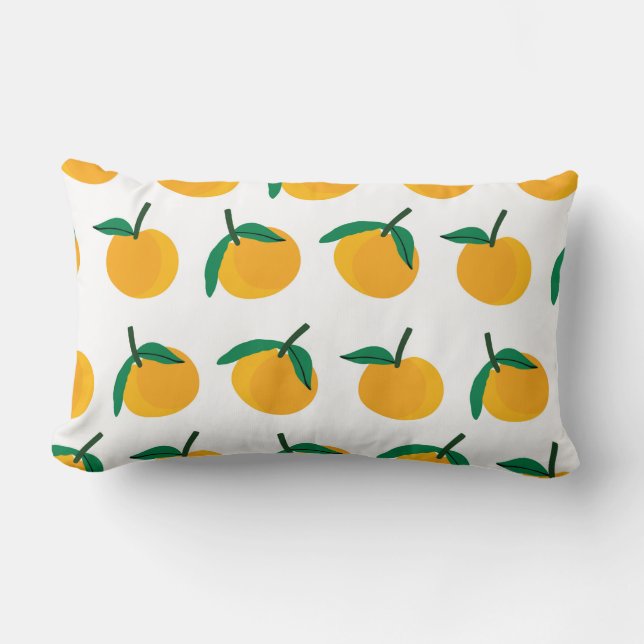 orange fruit with white background seamless patter lumbar cushion (Front)