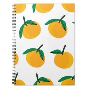 orange fruit with white background seamless patter notebook