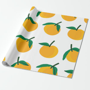 orange fruit with white background seamless patter wrapping paper