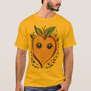 Orange Fruits Love Heart - Special Moment Design  T-Shirt