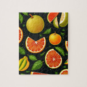 Orange Fruits Pattern Jigsaw Puzzle