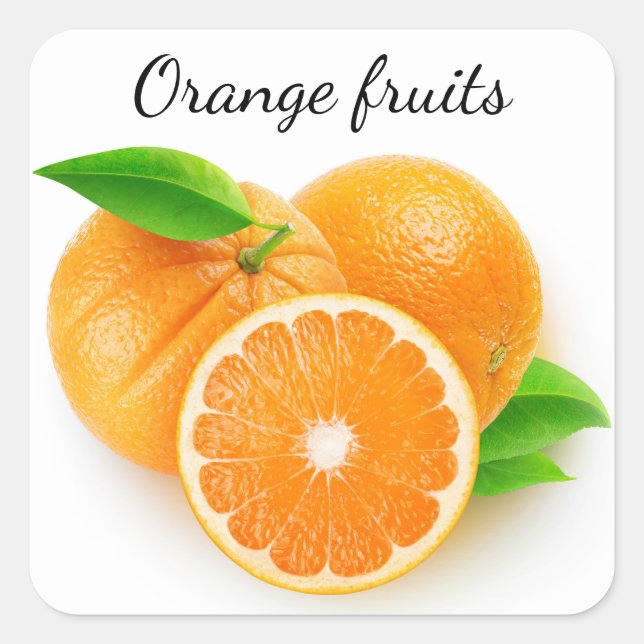 Orange fruits square sticker (Front)