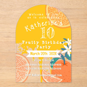 Orange Fruity Birthday Invitation