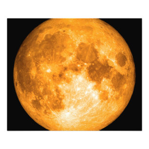 orange full moon photo print