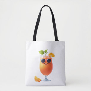 Orange Fun Cheerful Vacation Tropical Drink Party Tote Bag