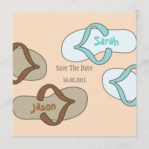 Orange Fun Flip Flop Wedding Save the Date
