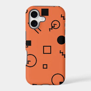 Orange, fun, trendy, geometric Memphis graphic