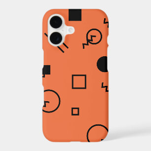 Orange, fun, trendy, geometric Memphis graphic