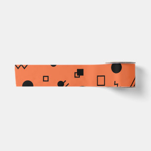 Orange, fun, trendy, geometric Memphis graphic Satin Ribbon