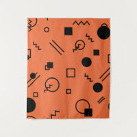 Orange, fun, trendy, geometric Memphis graphic