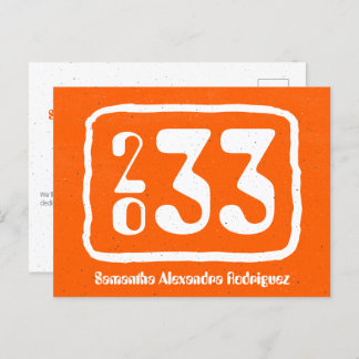 Orange Funky Class Year Graduation Postcard