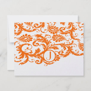 Orange Funky Damask Response Cards