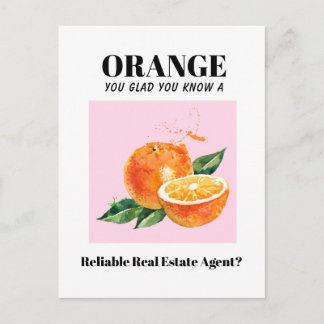 orange Funny Realtor Marketing Mailer | Real Estat Postcard