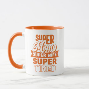 Orange Funny Super Mum Mug