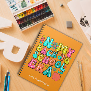 Orange funny teacher Spiral Photo Notebook