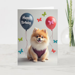 Orange Fur Pup Birthday Card