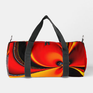 Orange Fury Fractal American Mojo Pillow Duffle Bag
