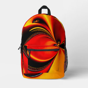 Orange Fury Fractal American Mojo Pillow Printed Backpack