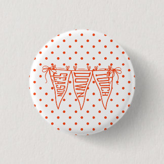 Orange Game Day Football Pennant Bow 3 Cm Round Badge