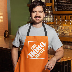 Orange Gay Homo Depot Stencil LGBTQ Funny Phrase Apron