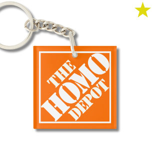Orange Gay Homo Depot Stencil LGBTQ Funny Phrase Key Ring