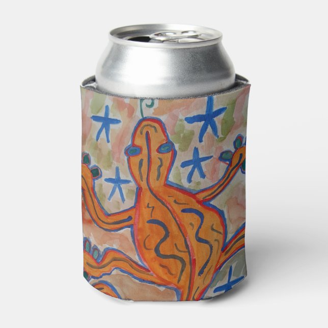 Orange Gecko Can Cooler (Can Front)