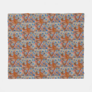 Orange Gecko Fleece Blanket