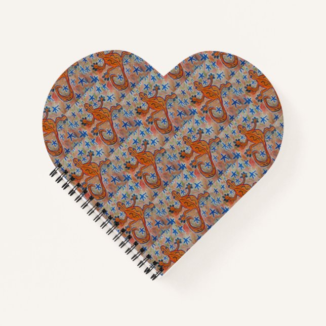 Orange Gecko Heart Notebook (Front)