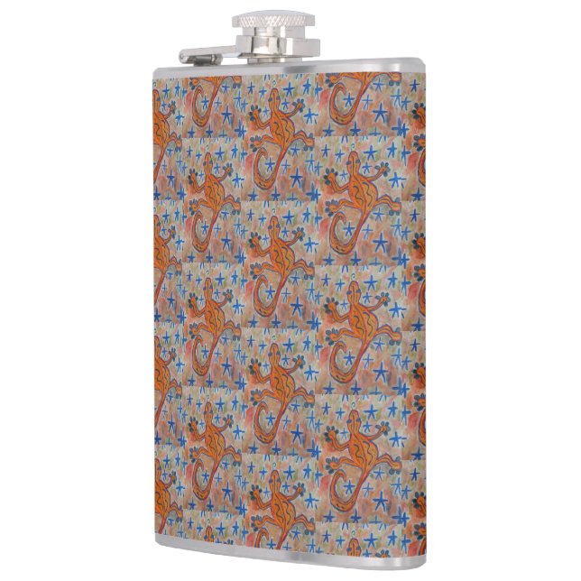 Orange Gecko Hip Flask (Left)