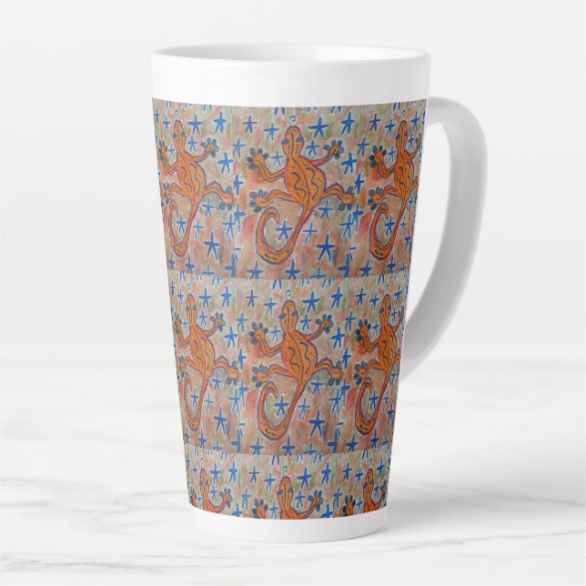 Orange Gecko Latte Mug (Right Angle)