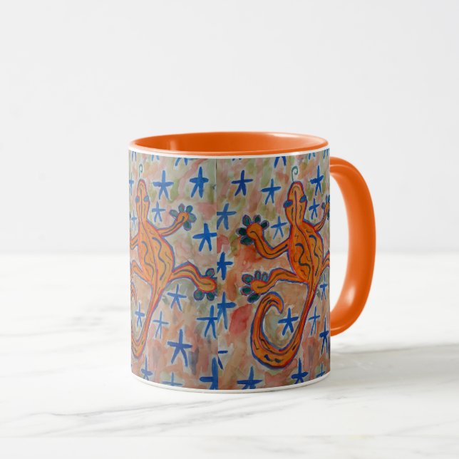 Orange Gecko  Mug (Front Right)